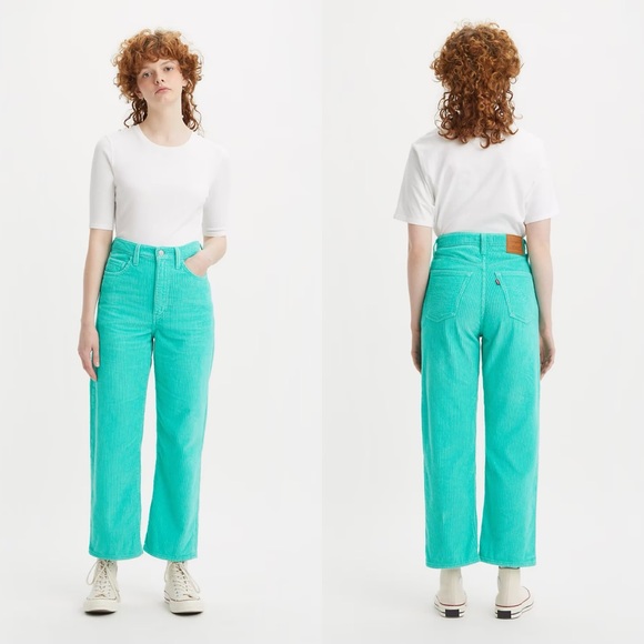Levi's Pants - Levi’s Premium Ribcage Straight Ankle pants corduroy electric green
